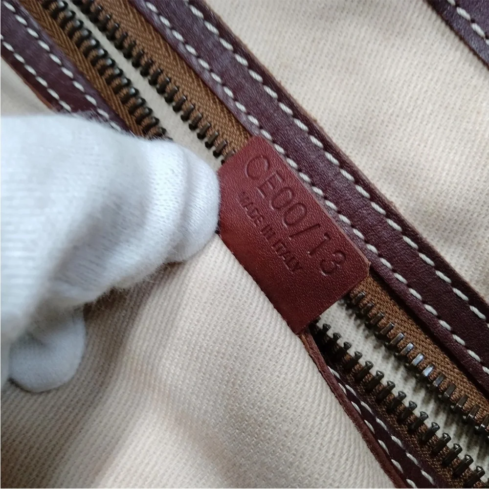 Celine Triomphe Cream and Brown Tote Bag EUC - Picture 9 of 10